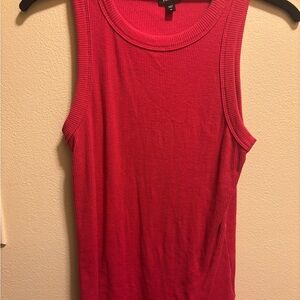 Express Sleeveless Pink Ribbed Top
